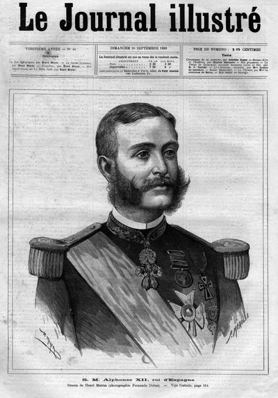 Portrait of Alfonso XII of Spain (1857-1885), King of Spain - Cover Page of 