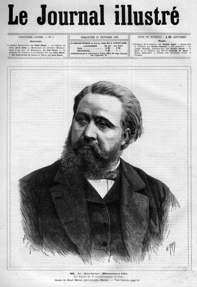 Portrait of Desire Magloire Bourneville (1840-1909), French Neurologist - Cover Page of 