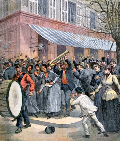 Salvation Army March Led by a Drummer Being Barracked by Onlookers in Paris, 1892 by Henri Meyer