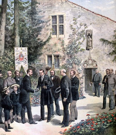 The Grand Duke Constantine of Russia visiting the house of Joan of Arc, Domremy by Henri Meyer