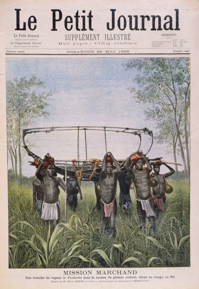 The Marchand Mission travelling from the Congo to the Nile, from Le Petit Journal, 28th May 1899 by Henri Meyer