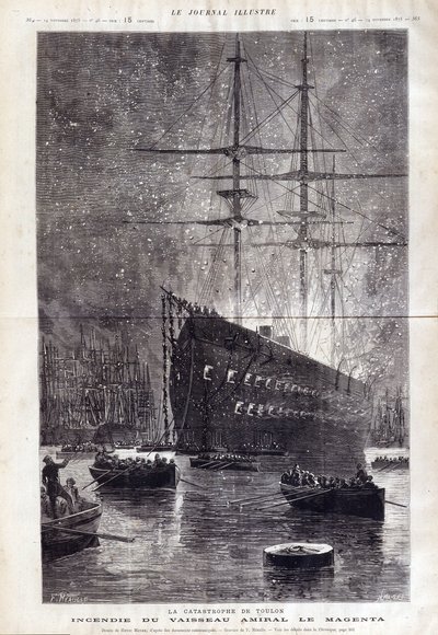 The disaster of Toulon: the fire of the flagship 