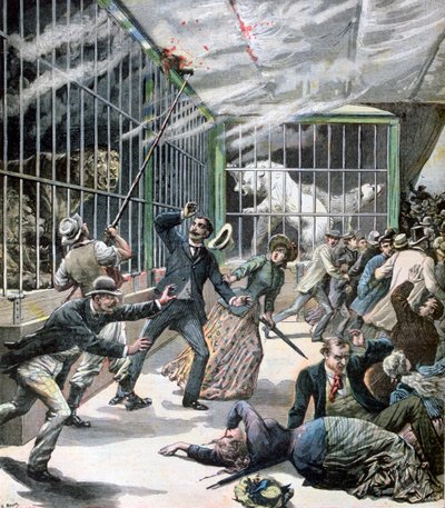 The incident at the menagerie, Montceau-les-Mines, France by Henri Meyer