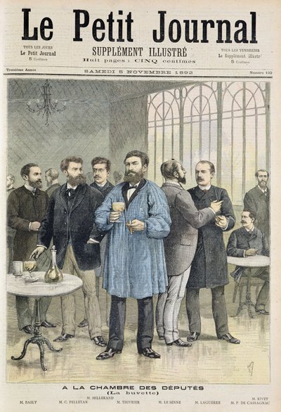 Title page depicting the bar in the House of Deputies, illustration from the illustrated supplement of Le Petit Journal, 5th November by Henri Meyer