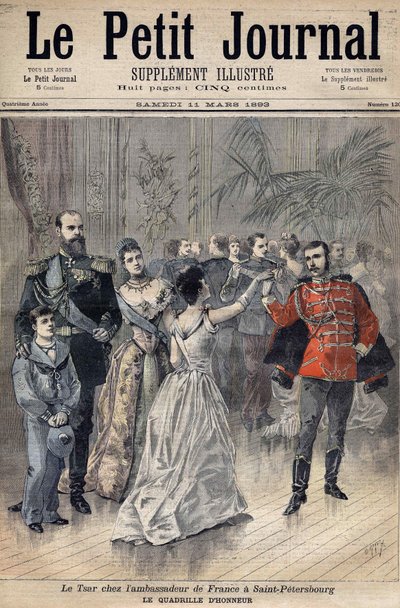 Tsar Alexander III at the Ambassador of France The Count of Montebello in St. Petersburg in 1893. Honor