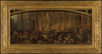 Lamartine pushing back the red flag at the Hôtel de Ville, February 25 by Henri Philippoteaux