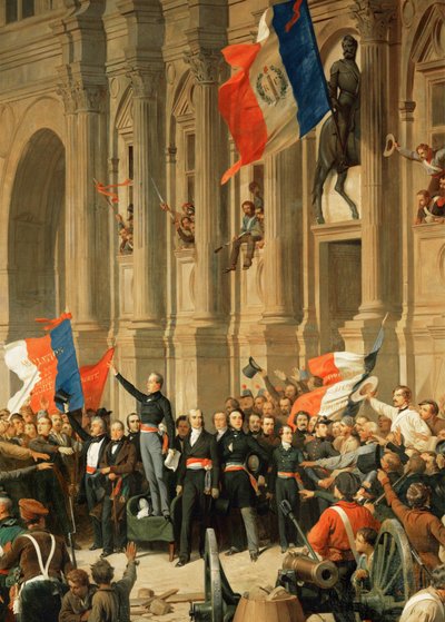 Revolution of 1848: The Poet Alphonse de Lamartine Rejects the Red Flag of the Extreme Left by Henri Philippoteaux