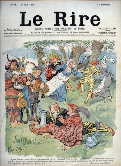 Country entertainment - Humorous drawing illustrating a passage of 