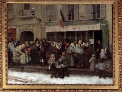Municipal Canteen During the Paris Siege in 1870 by Henri Pille