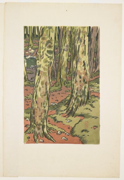 Lavoir sous bois à Loguivy by Henri Rivière
