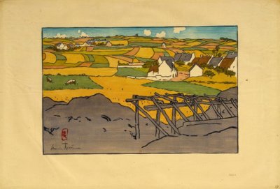 The Village of La Chapelle Seen from the Tertres (Saint-Briac) by Henri Rivière