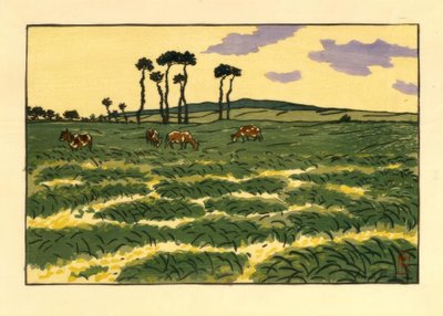 Cows in the Field of Garde-Guérin (Saint-Briac) by Henri Rivière