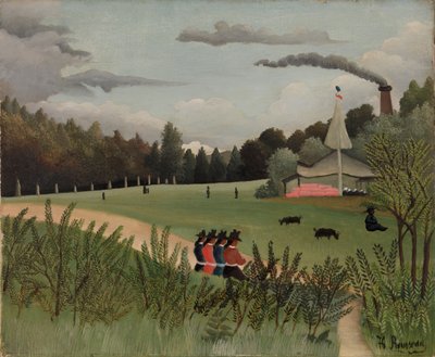 Landscape and Four Young Girls by Henri Rousseau