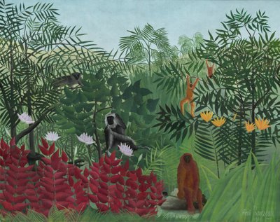 Tropical Forest with Monkeys by Henri Rousseau
