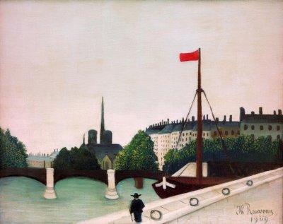 View of Saint-Louis Island from Quai Henri IV by Henri Rousseau