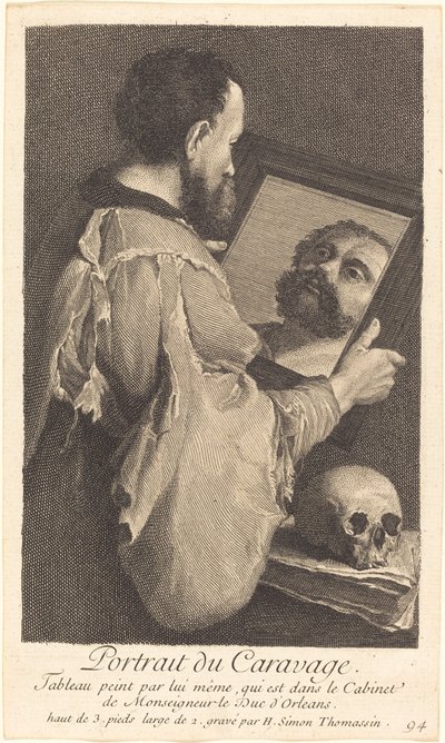 Portrait of Caravaggio by Henri Simon Thomassin