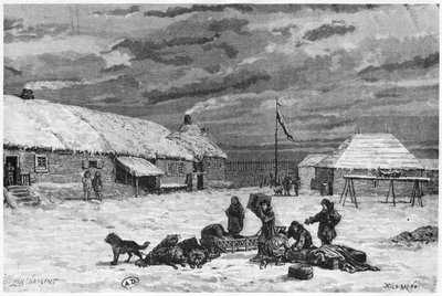 Fur Trade in Alaska, Fort Saint-Michel, 1867 by Henri Theophile Hildibrand