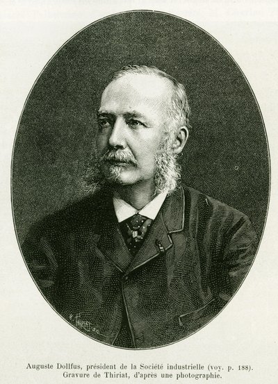 Auguste Dollfus, President of the Industrial Company Dollfus Mieg. Engraving by Thiriat to illustrate the story 