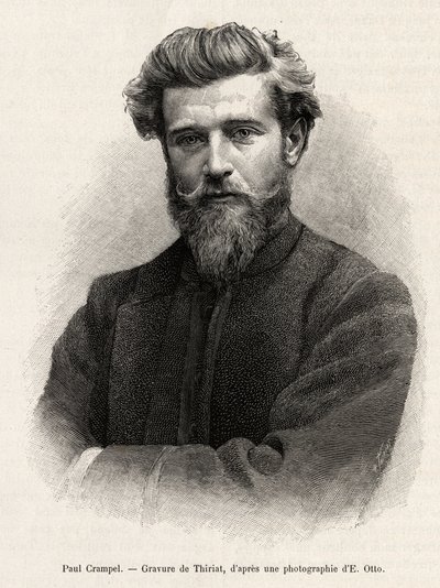 Portrait of Paul Crampel, French explorer of Central Africa. Engraving by Henri Thiriat to illustrate the story 