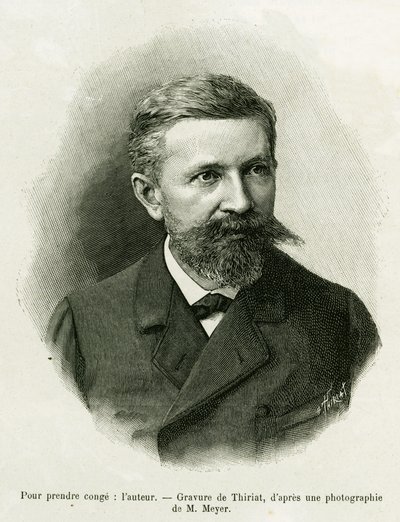 Portrait of the author: Charles Grad, German politician, writer and naturalist. Engraving by Thiriat, to illustrate the story 