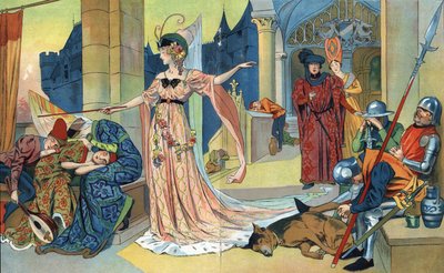 The Fairy casts a spell on the inhabitants of the castle by Henri Thiriet