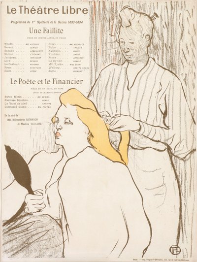 The Hairdresser - Theatre Libre Program by Henri Toulouse Lautrec de