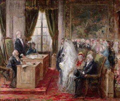Study for the Civil Marriage in the Town Hall of the 19th Arrondissement by Henri Gervex