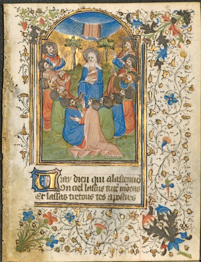 The Ascension: Leaf from a Book of Hours (4 of 6 Excised Leaves) by Henri d