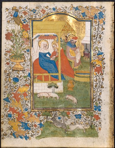 The Nativity: Leaf from a Book of Hours (3 of 6 Excised Leaves) by Henri d