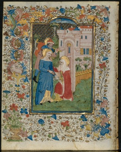 The Visitation: Leaf from a Book of Hours (5 of 6 Excised Leaves) by Henri d