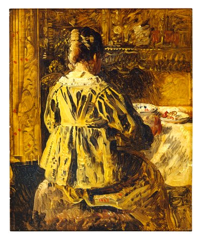 The Meal or Woman Seen from the Back by Henri de Braekeleer