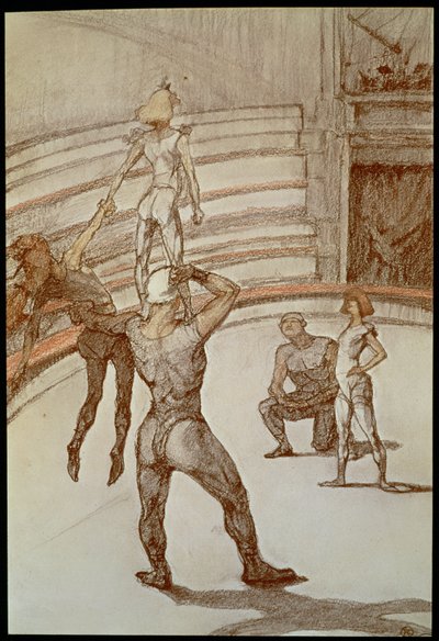 Acrobats in the Circus by Henri de Toulouse-Lautrec