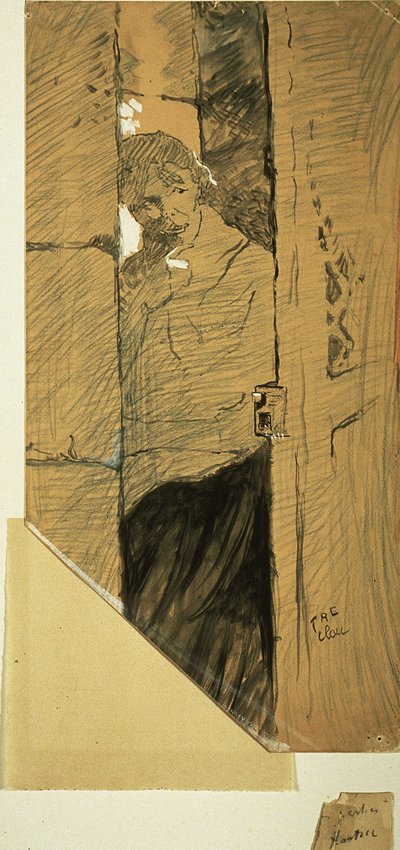 At the Door by Henri de Toulouse-Lautrec