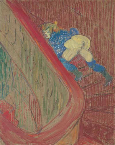 On the Staircase of the Rue des Moulins by Henri de Toulouse Lautrec