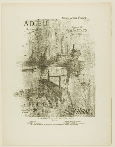 Farewell, from Melodies of Désiré Dihau by Henri de Toulouse-Lautrec