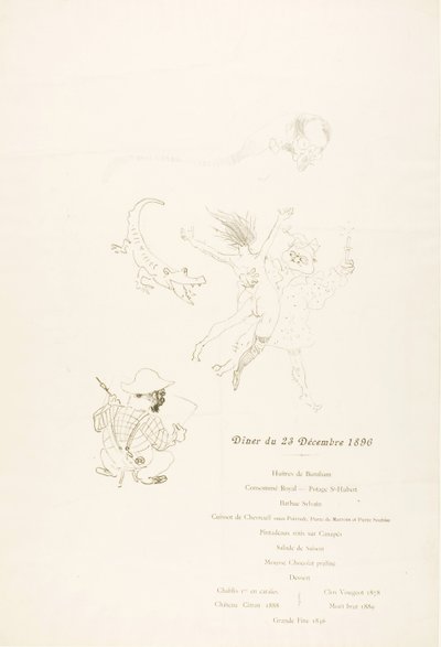 The Crocodile, Menu by Henri de Toulouse-Lautrec