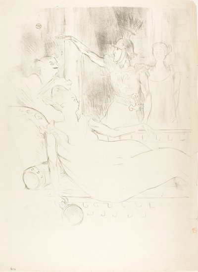 Madame Simon-Girard, Brasseur and Guy in La belle Hélène by Henri de Toulouse-Lautrec