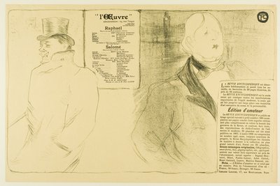 Oscar Wilde and Romain Coolus—Program for Raphaël and Salomé by Henri de Toulouse-Lautrec