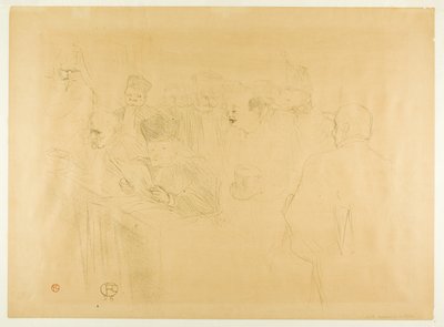 The Lebaudy Trial, Mademoiselle Marsy Giving Evidence by Henri de Toulouse-Lautrec