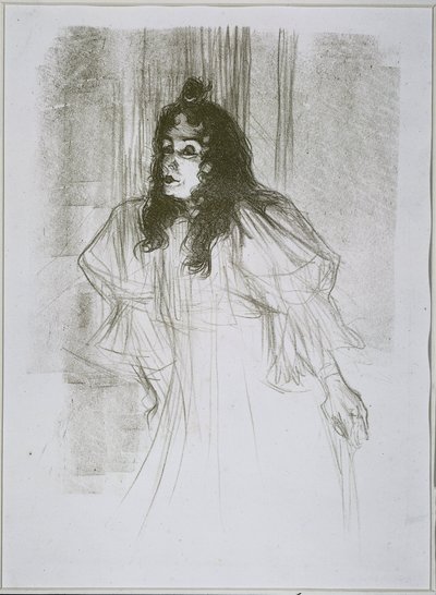 Portrait of May Belfort (May Egan) with Two Figures and a Piano by Henri de Toulouse Lautrec (signed by artist)