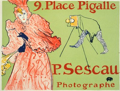 9, Place Pigalle, P. Sescau Photographer Poster by Henri de Toulouse Lautrec