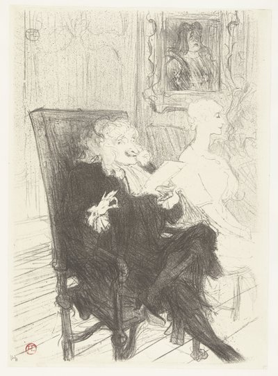 Actors Jules Charles Truffier and Marguerite Moreno in the Play Les Femmes Savantes by Henri de Toulouse Lautrec