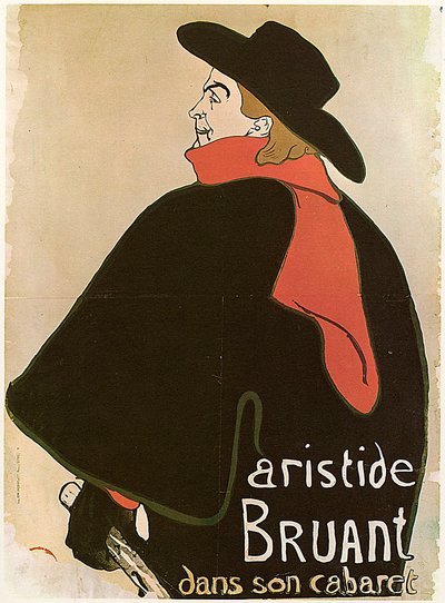 Aristide Bruant in His Cabaret, Poster by Henri de Toulouse Lautrec