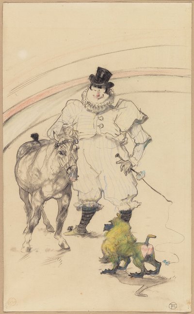 At the Circus: Trained Pony and Baboon by Henri de Toulouse Lautrec