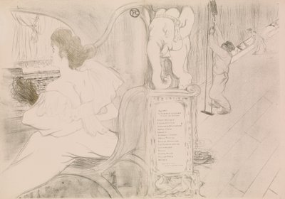 At the Curtain by Henri de Toulouse Lautrec