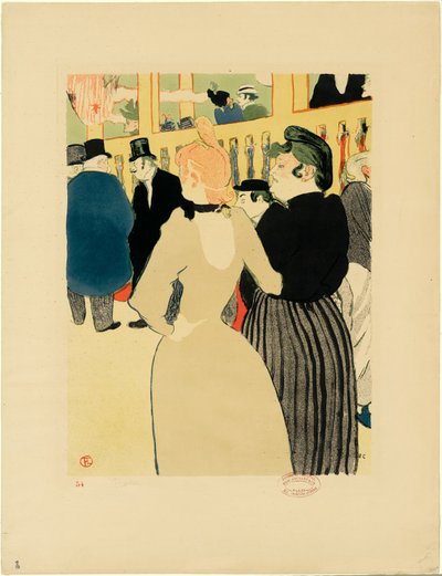 At the Moulin Rouge, La Goulue and Her Sister by Henri de Toulouse Lautrec