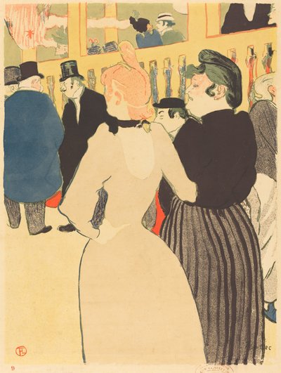 At the Moulin Rouge, la Goulue and Her Sister by Henri de Toulouse Lautrec