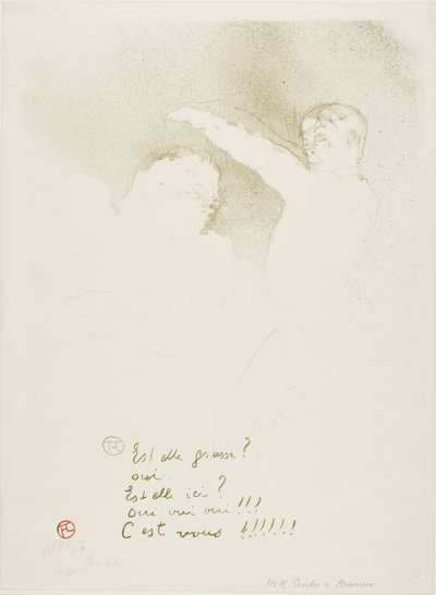 At the Variétés: Mademoiselle Lender and Brasseur by Henri de Toulouse Lautrec