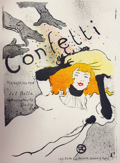 Paper Confetti by Bella Manufacture, Poster by Henri de Toulouse Lautrec, England, c.1894 (poster) by Henri de Toulouse Lautrec