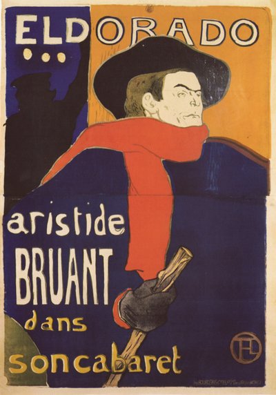 Eldorado, Aristide Bruant Poster, 1892 by Henri de Toulouse Lautrec